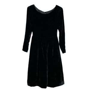 Christian Dior haute couture vintage black velvet knee length mini flare dress